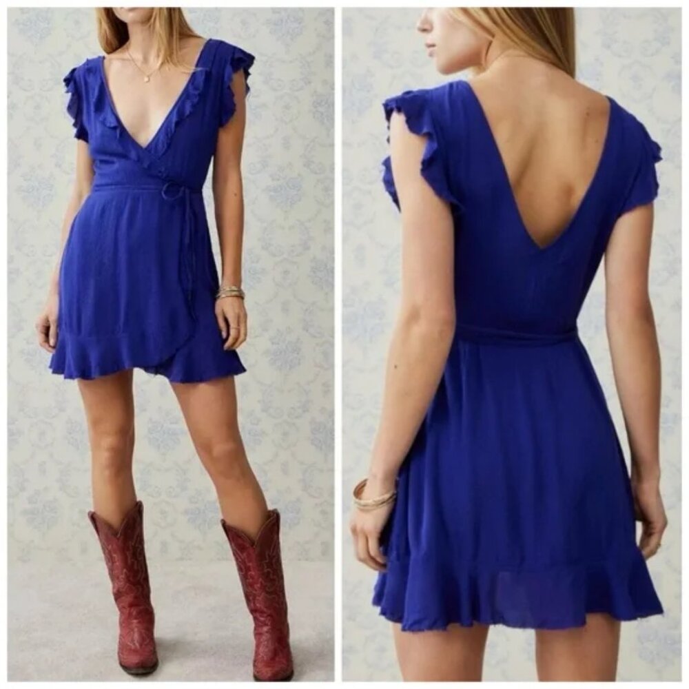 Nwot Kimchi Blue Ruby Wrap Flutter Sundress - image 1